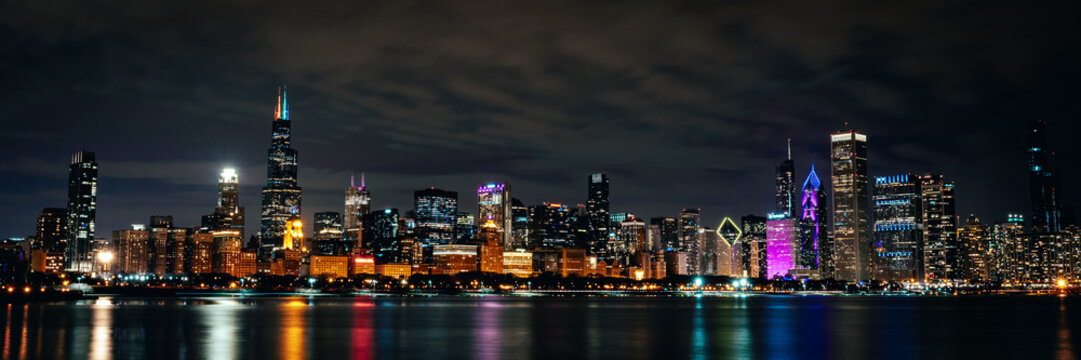 Night Chicago Skyline