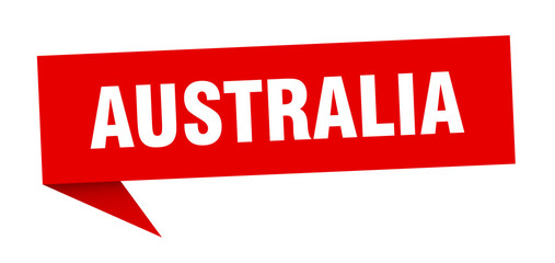 Australia sticker. Red Australia signpost pointer sign