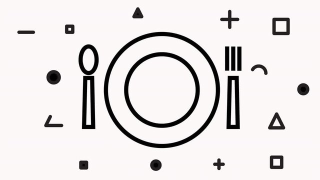 Restaurant icon on square internet button