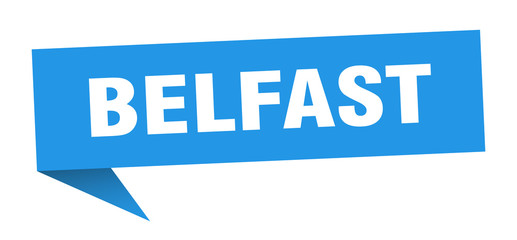 Belfast sticker. Blue Belfast signpost pointer sign