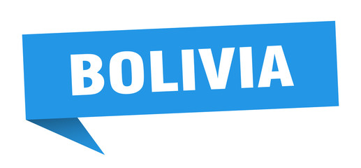 Bolivia sticker. Blue Bolivia signpost pointer sign