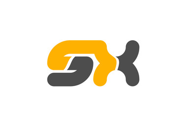 yellow grey combination logo letter SX S X alphabet design icon
