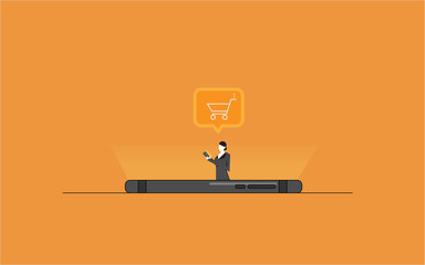 Shopping online illustrator.