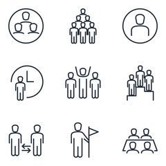 Business Corporation set icon template color editable. Head Hunting pack symbol vector sign isolated on white background icons vector illustration for graphic and web design.