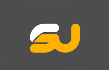 yellow white grey combination logo letter SJ S J alphabet design icon