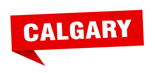 Calgary sticker. Red Calgary signpost pointer sign