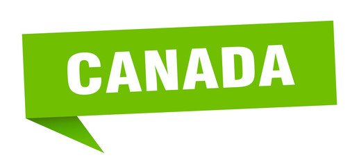 Canada sticker. Green Canada signpost pointer sign