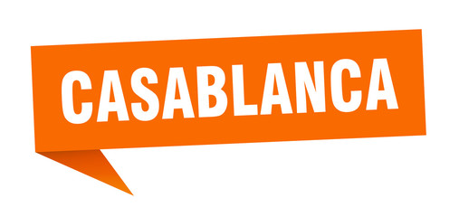 Casablanca sticker. Orange Casablanca signpost pointer sign