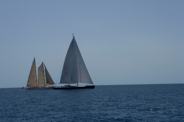 Sailing. Saling boat. Superyacht. Palma Cup. Palma de Mallorca. Spain. Mediterranean Sea