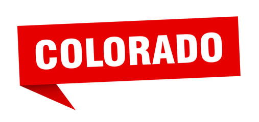 Colorado sticker. Red Colorado signpost pointer sign