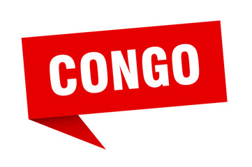 Congo sticker. Red Congo signpost pointer sign