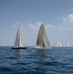 Sailing. Saling boat. Superyacht. Palma Cup. Palma de Mallorca. Spain. Mediterranean Sea