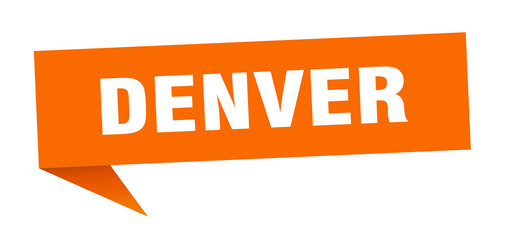 Denver sticker. Orange Denver signpost pointer sign