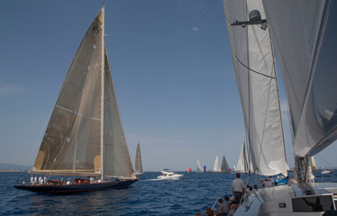 Sailing. Saling boat. Superyacht. Palma Cup. Palma de Mallorca. Spain. Mediterranean Sea