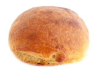 Fresh rosy bread isolated on a white background