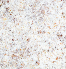 White flour on a crust of bread