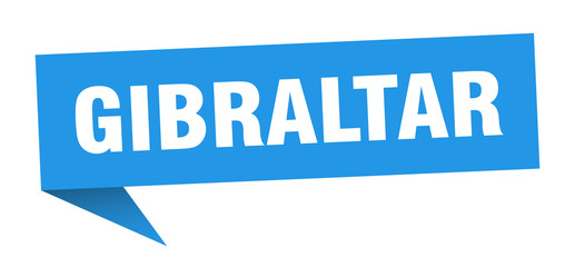 Gibraltar sticker. Blue Gibraltar signpost pointer sign