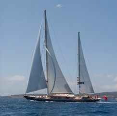 Obraz na płótnie Canvas Sailing. Saling boat. Superyacht. Palma Cup. Palma de Mallorca. Spain. Mediterranean Sea