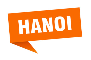 Hanoi sticker. Orange Hanoi signpost pointer sign