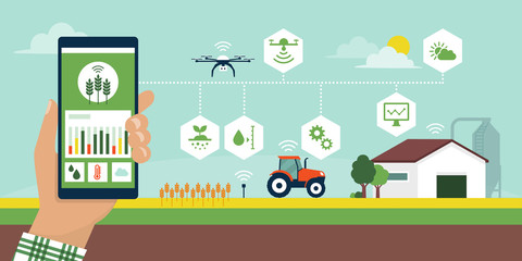 Fototapeta na wymiar Smart agriculture app
