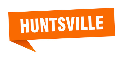 Huntsville sticker. Orange Huntsville signpost pointer sign
