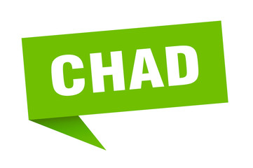 Fototapeta premium Chad sticker. Green Chad signpost pointer sign