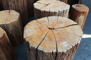 Naklejka premium The logs used to make seats