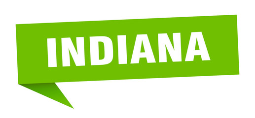 Indiana sticker. Green Indiana signpost pointer sign