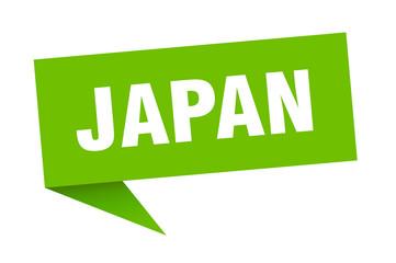 Japan sticker. Green Japan signpost pointer sign