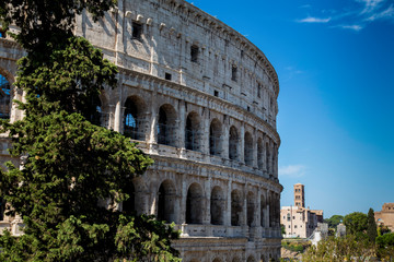 Obraz premium The Colosseum in Rome side view