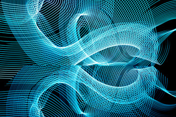 Bright neon line designed background, shot with long exposure. Modern background in lines style. Abstract, creative effect, texture with lighting, art of colors combination. Artistic choice of shapes.