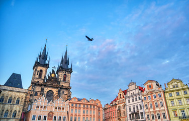 The Church of Our Lady before Tyn in Old Town Square of Prague, Czech Republic.