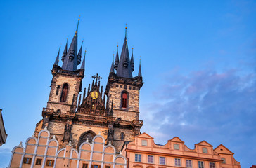 The Church of Our Lady before Tyn in Old Town Square of Prague, Czech Republic.