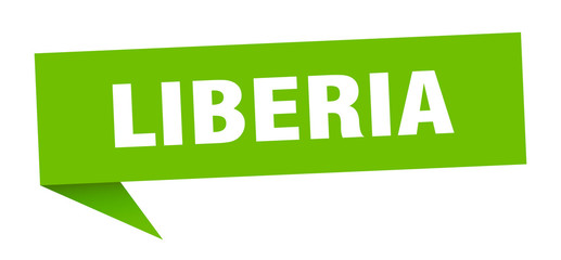 Fototapeta premium Liberia sticker. Green Liberia signpost pointer sign