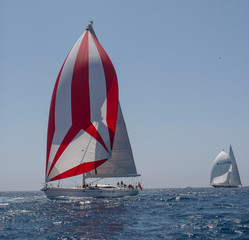 Sailing. Saling boat. Superyacht. Palma Cup. Palma de Mallorca. Spain. Mediterranean Sea