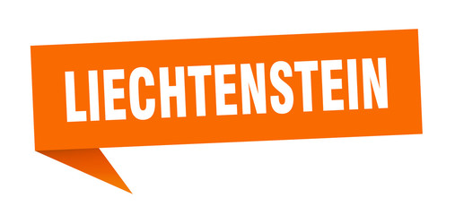 Liechtenstein sticker. Orange Liechtenstein signpost pointer sign © Aquir