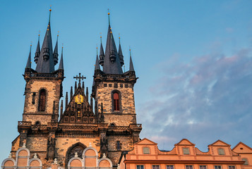 Fototapeta premium The Church of Our Lady before Tyn in Old Town Square of Prague, Czech Republic.