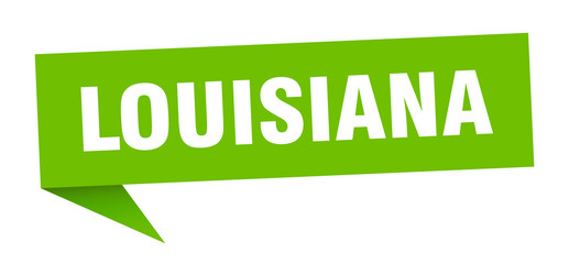 Louisiana sticker. Green Louisiana signpost pointer sign