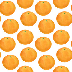 Mandarins Citrus Watercolor Seamless Pattern Fruits Digital Paper Food Illustration Botanical Tropical Fruits