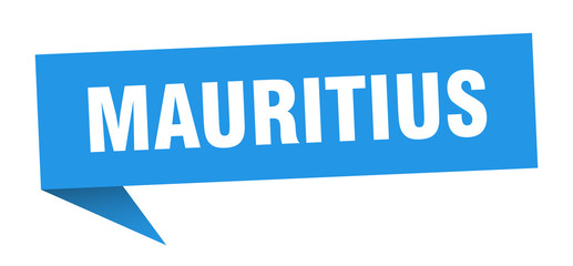 Mauritius sticker. Blue Mauritius signpost pointer sign