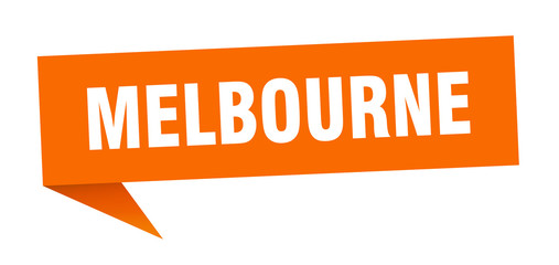 Melbourne sticker. Orange Melbourne signpost pointer sign