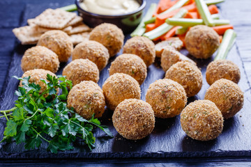 cheese balls made with cream cheese, top view