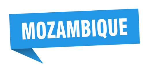 Mozambique sticker. Blue Mozambique signpost pointer sign