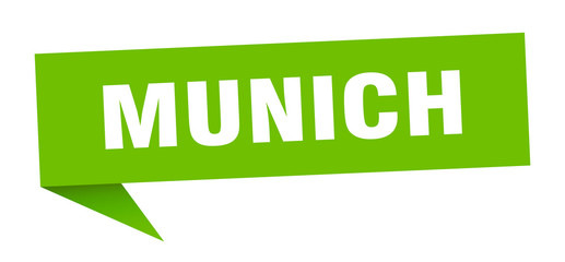 Munich sticker. Green Munich signpost pointer sign