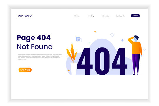 Page 404 error illustration with people. That design can be used for websites, landing pages, UI, mobile applications, posters, banner