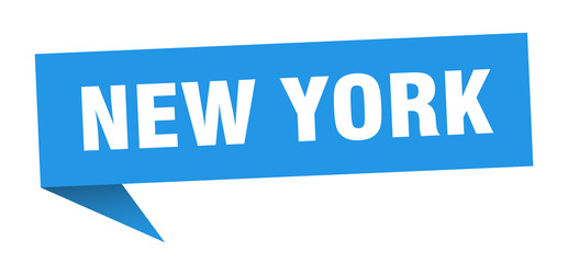 New York sticker. Blue New York signpost pointer sign