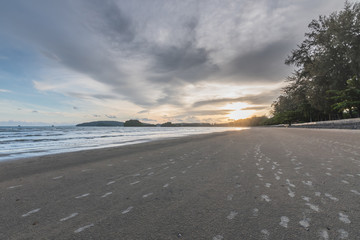 Sea beach and blue sky, Krabi, Thailand.