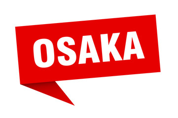 Osaka sticker. Red Osaka signpost pointer sign