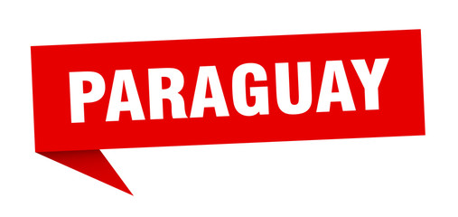 Paraguay sticker. Red Paraguay signpost pointer sign