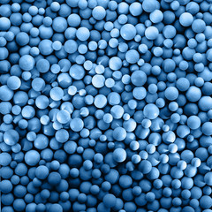 Color of the year 2020. Banner with balls for text